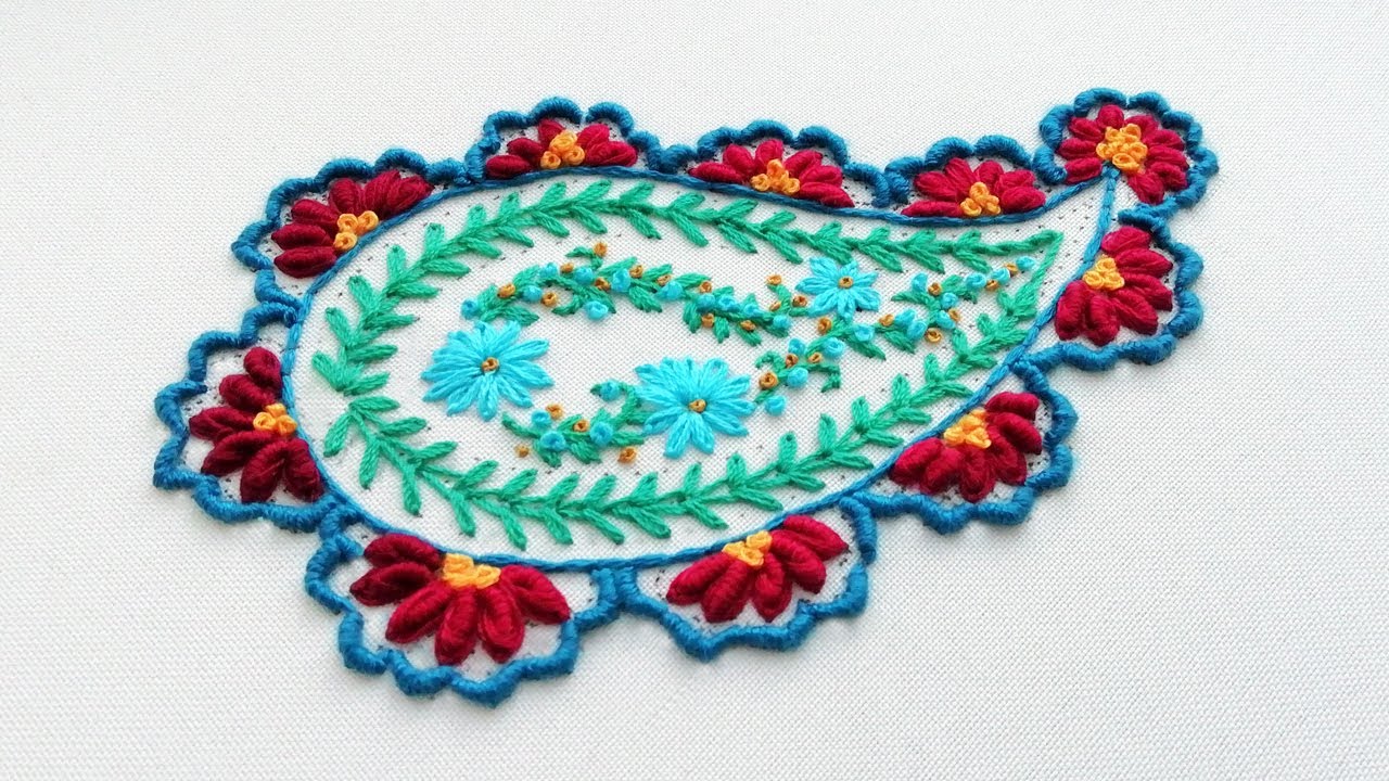 Paisley embroidery * new hand embroidery design malina_gm YouTube