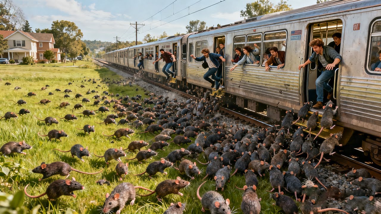 【最新災難爽片】人類列車瞬間變鼠群地獄！乘客紛紛砸窗跳車！