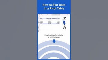 How to Sort Data in a Pivot Table