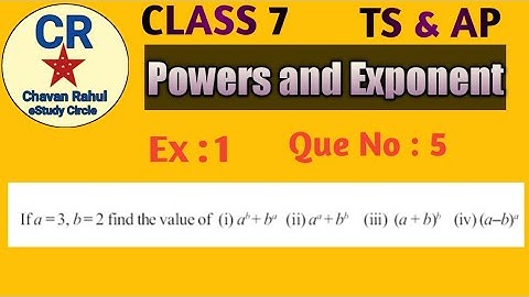 Q : 5 Ex :11.1 Chapter- 11 Maths [Powers and Exponents] ||Class 7|| TS & AP Syllabus & NCERT