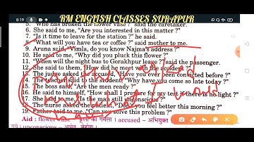 Indirect Interrogative Sentence Excercise 5 B from excellent book Class 12 solved by Ramesh Sir
