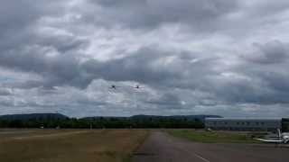 Spitfire and Seafury low pass over Darois airbase, France