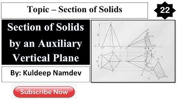 Section of solids(22)| Auxiliary vertical plane | Section of solids in engineering drawing | Section