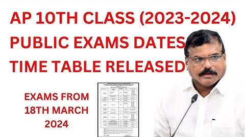Ap 10th Class Public Exams Time Table (2023-2024)