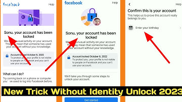 New trick || how to unlock facebook account without id proof 2023 || your account has been locked