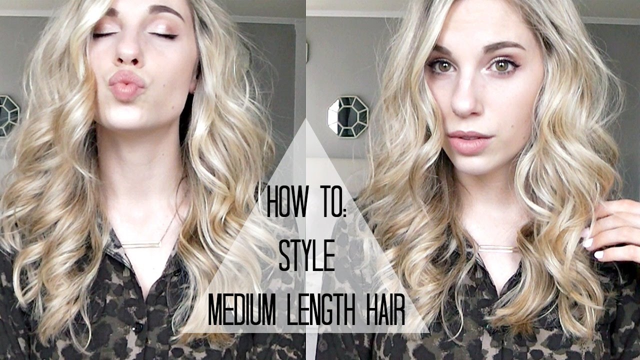 how i style medium length hair  messy curls  youtube