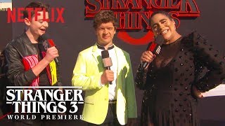 Gaten Matarazzo \& Noah Schnapp | Stranger Things 3 Premiere | Netflix