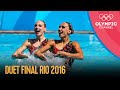 Artistic Swimming Duet Final - Free Routine | Rio 2016 Replays