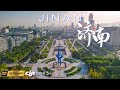 Jinan  city center  the capital of shandong province  china from above  4k drone