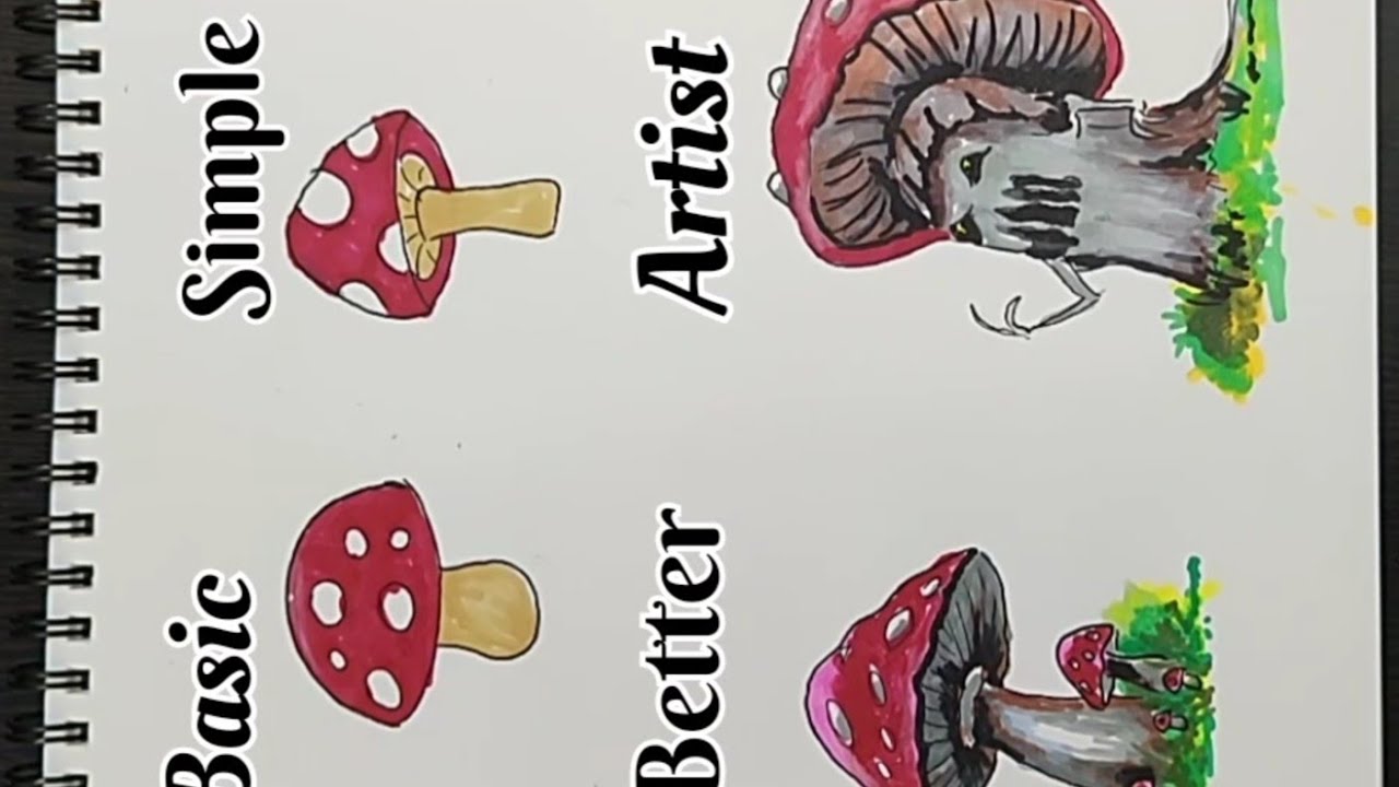 Toadstools Simple Draw Toadstools ! #fantasy #howtodraw #easydrawing #toadstool - YouTube