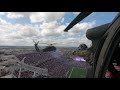 29th CAB UH-60 Black Hawk Helicopter Flyover of Raven's Stadium