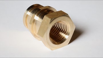 Brass Fitting with ¼”NPT, in cnc lathe, drill, tap, turn and part off