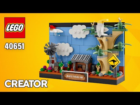 YouTube thumbnail: LEGO® Australia Postcard (40651)[191 pcs] Step-by-Step Building Instructions @TopBrickBuilder