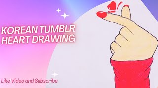 How To Draw A Korean Tumblr Heart Drawing step by step || Very Easy For Beginners ||