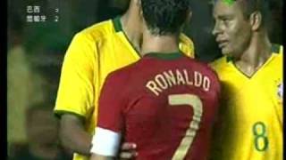 C Ronaldo Clash With Brasils Marcelo 19-11-08