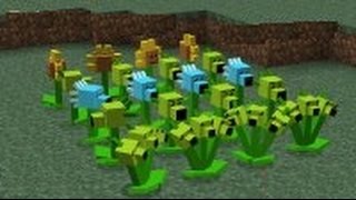 Minecraft Plants vs. Zombies 2 - Episode 1 Sunflower, Snow Pea, Repeater and Threepeater