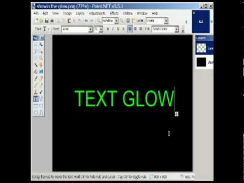paint.net  PDN Session 6 video 1 of 2 discovering Text Glow