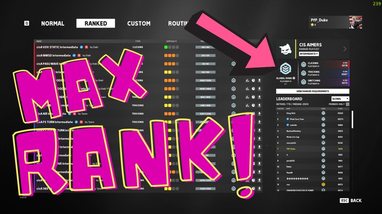 Aimbeast cisA Intermediate complete (Platinum 3 all maps), PfP_Duke ...