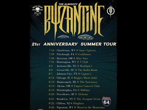 Byzantine announce 2021 tour ..!