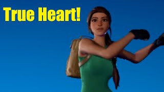 Lara Croft True Heart Dances in Fortnite for 10 minutes or so.