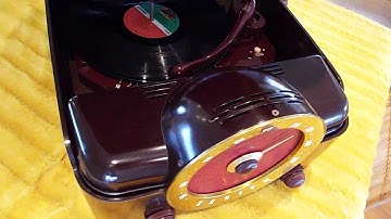 Zenith Cobra-Matic variable speed record player playing an LP record
