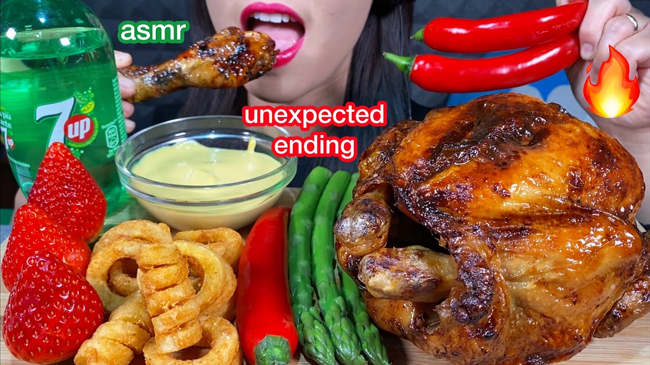 ASMR WHOLE ROTISSERIE CHICKEN (SORRY FOR THE UNEXPECTED ENDING) 먹방 MUKBANG Eating Sounds