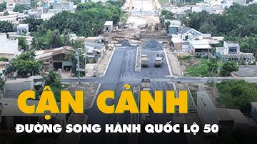 Cận cảnh đường song hành quốc lộ 50 từ TP.HCM đi Gò Công đưa vào sử dụng năm 2025