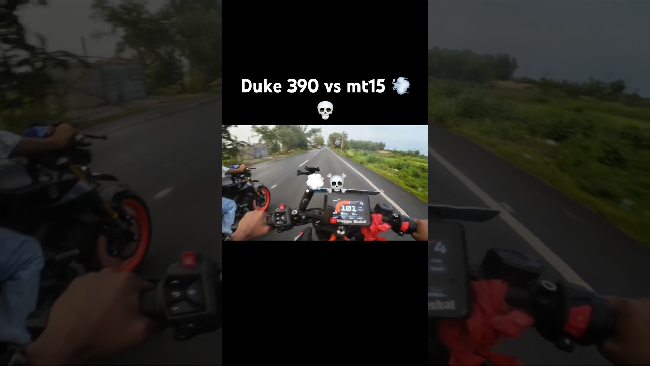 Duke 390 vs mt15 💀 drag race 💨 #trending #ktm #duke390 #shortvideo #bikelife #viralvideo #race