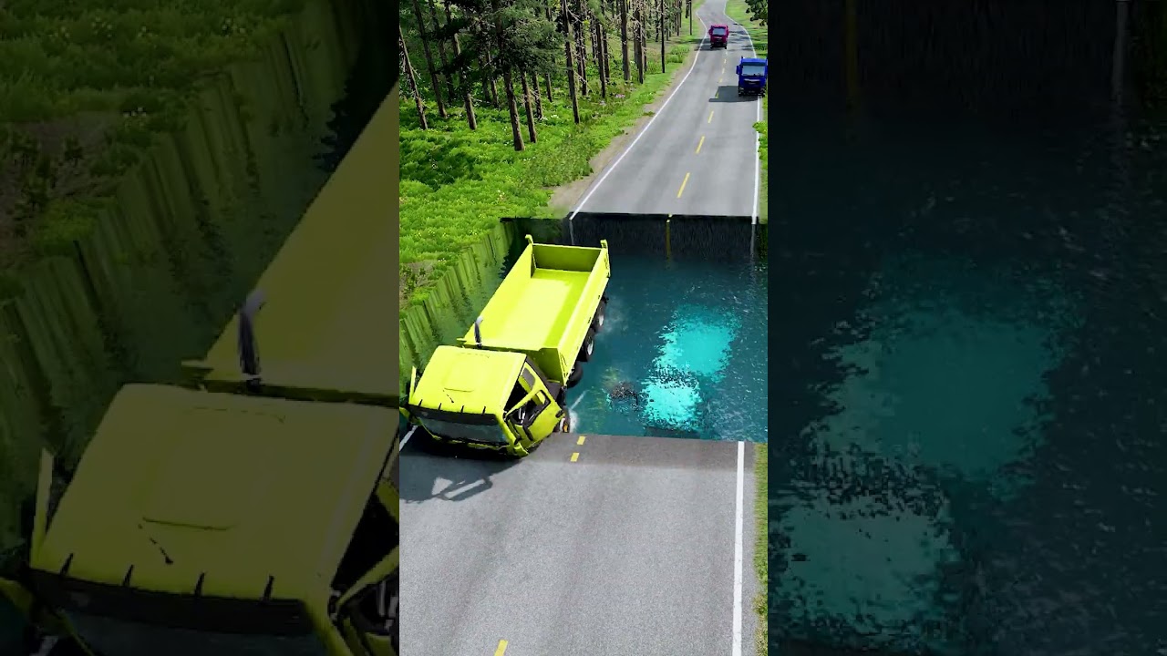 Dump trucks vs water pit #64 | 