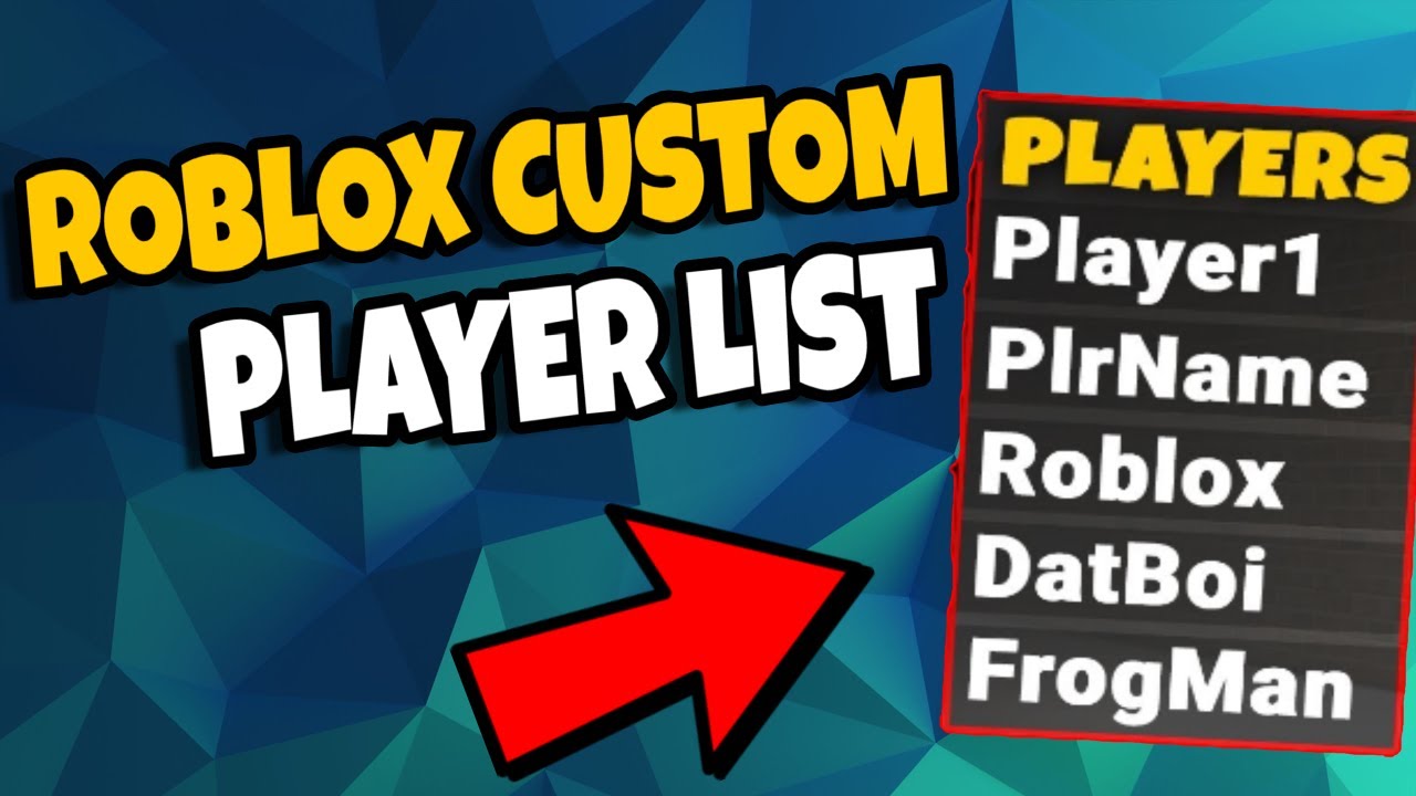 HOW to Make a CUSTOM PLAYER LIST | ROBLOX - YouTube