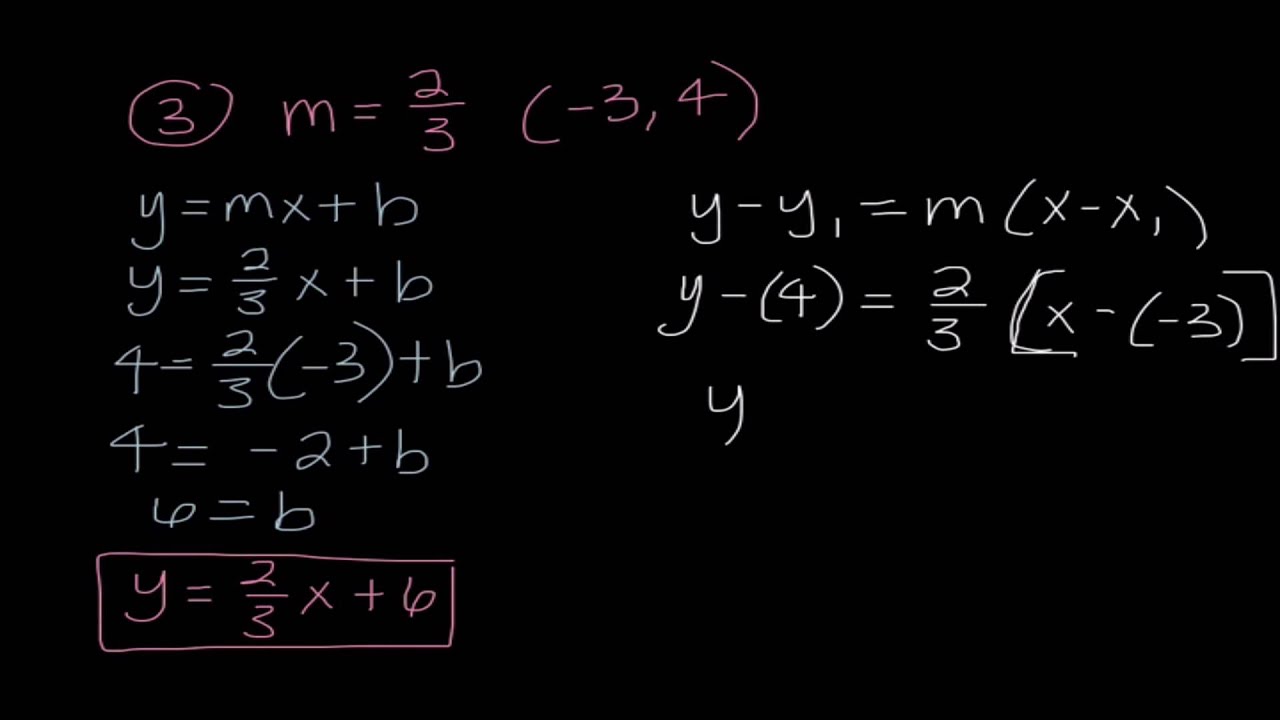 Writing Equations of Lines - Lecture #13 - YouTube