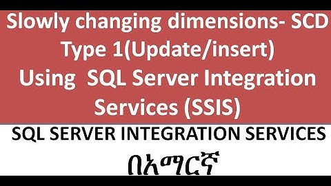 Slowly changing dimensions- SCD Type 1(Update/insert)Using  SQL Server Integration Services (SSIS)