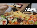 SUSHI ASMR *Spider Roll, SASHIMI Salad, Fire Mountain Roll with Tempura NO TALKING EATING SOUNDS
