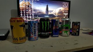 Dégustation Boisson Énergisantes Monster , Dark Dog , Redbull