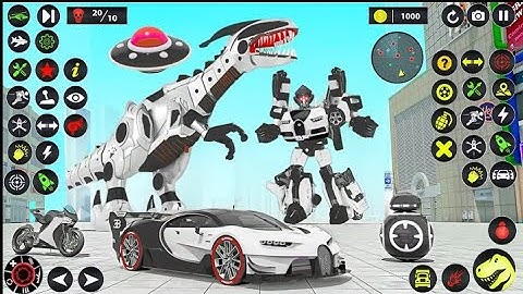 Dino robot car game: flying robot transforming game - android and iOS gameplay #game #android #car