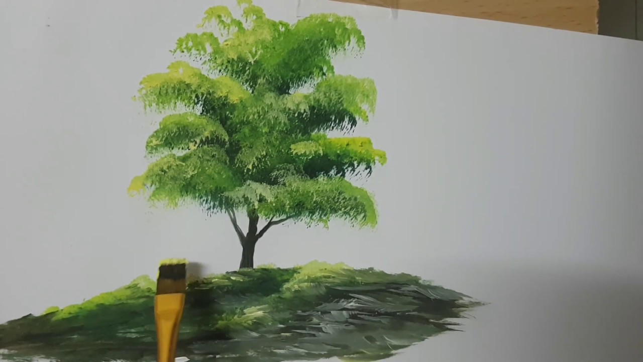 رسم الاشجار بالالوان الزيتية Youtube
