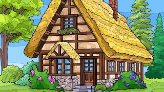 Wooden House in the Forest #heycolorapp #paintbynumbers #colowithme #relaxing #coloring #gameplay