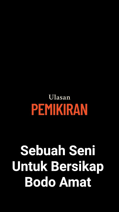 Konsep: Sebuah Seni Untuk Bersikap Bodo Amat #bodoamat #resensibuku #resensi #buku #rekomendasi