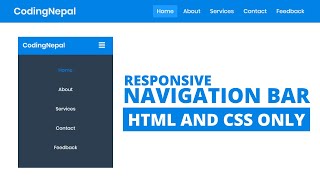 How to Create Resp๐nsive Navigation Bar using HTML and CSS