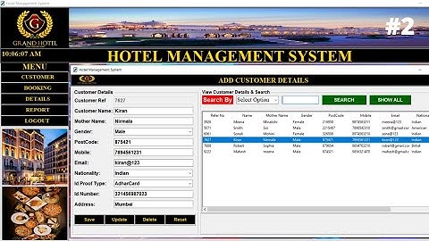 2/6 - How to create hotel management system project in python using tkinter (python project)