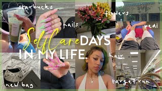 a few self care days in my life ft UNAHUBS | hair, nails, flowers, new bag, hygiene shopping & more