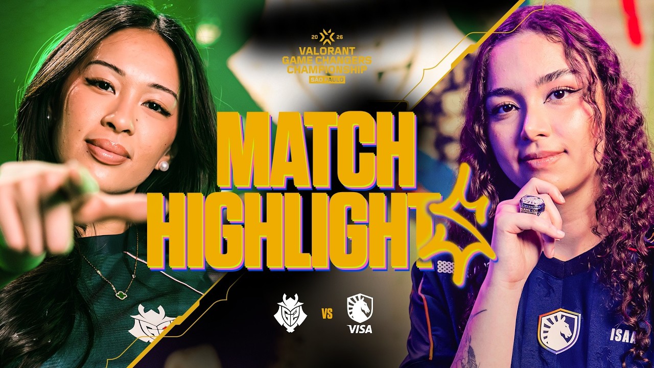 Grafis match highlights G2 Gozen vs Team Liquid Brazil di Game Changers Championship 2026