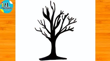 How To Draw Tree Silhouette Step by Step | Drawing Tree Silhouette