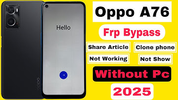 Oppo A76 Frp Bypass | Without Pc | Google Account Lock Unlock - Share Article Not Working 2025