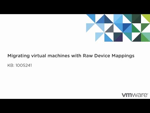 Migrating virtual machines with Raw Device Mappings