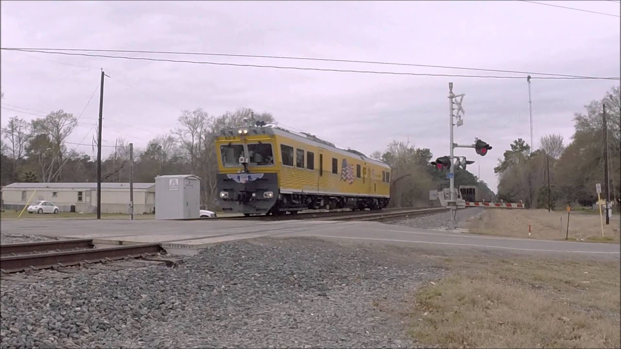 UP EC5 Track Inspection Car Running Solo! on the UP Navasota