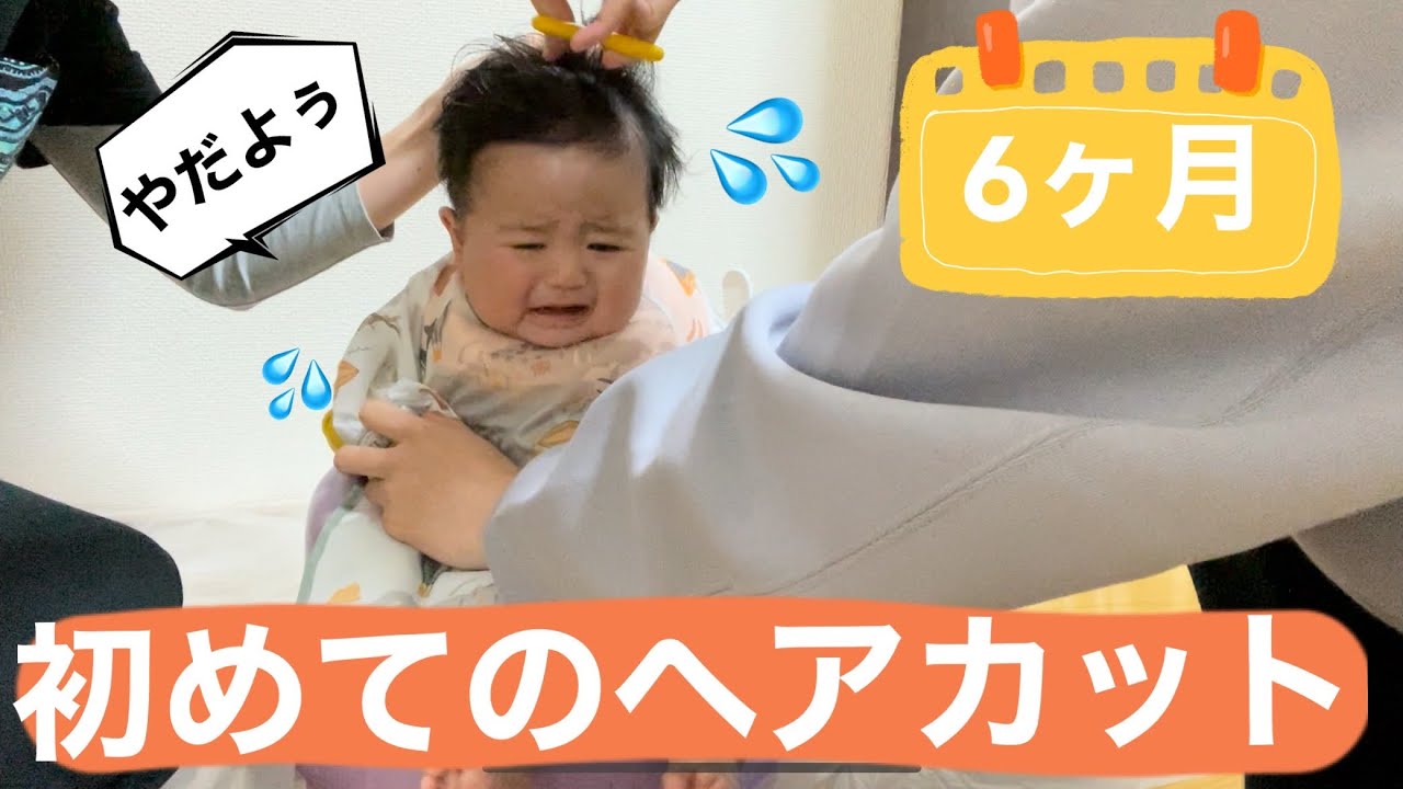 初ヘアカット 6ヶ月の男の子赤ちゃんがファーストヘアカットしたよ Youtube