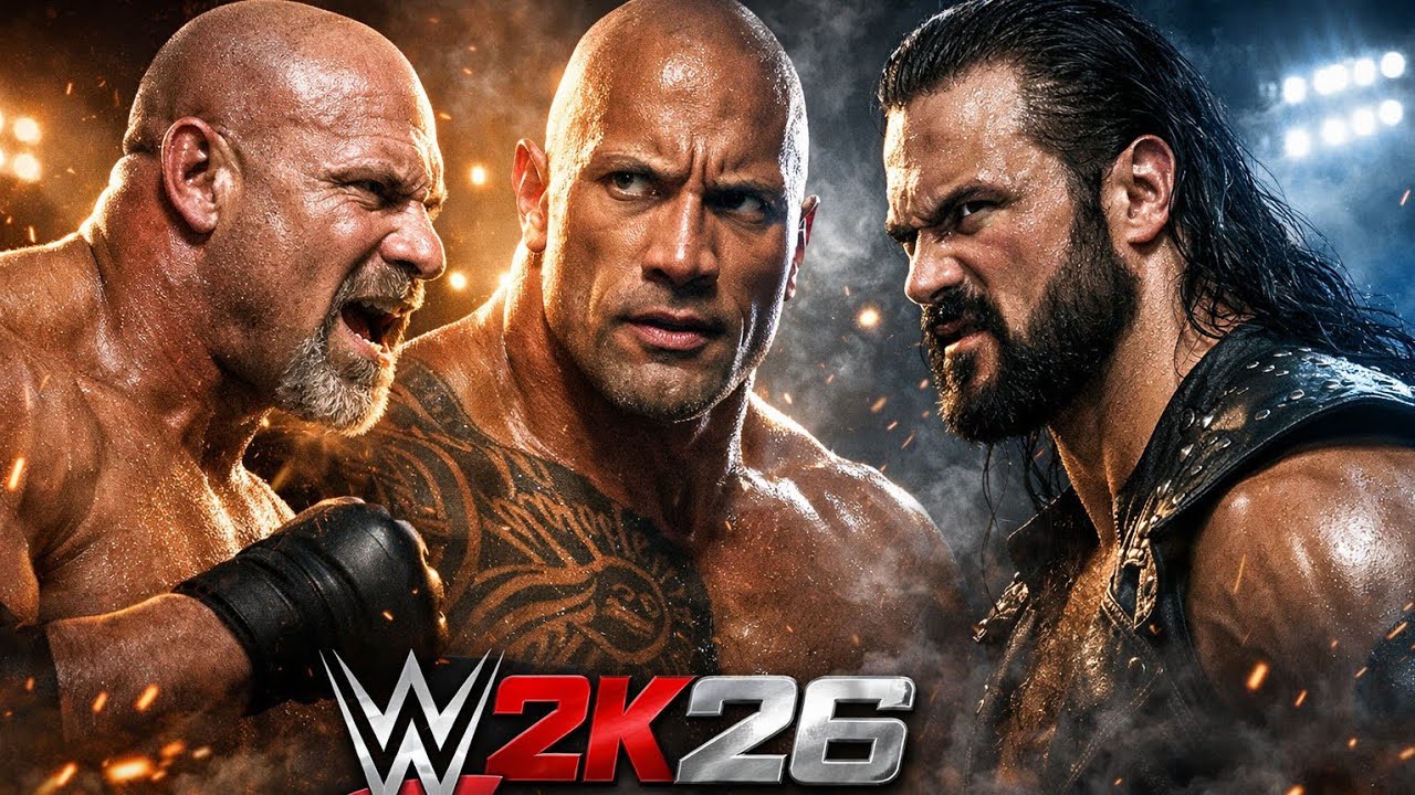 Goldberg vs The Rock vs Drew McIntyre — Ultimate Triple Threat War!