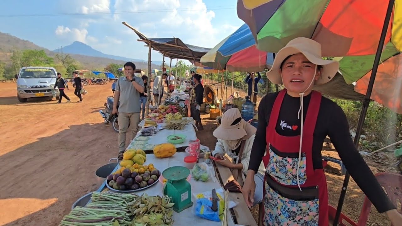 #เที่ยวลาว #ตลาดข้างทาง วิถีชาวบ้าน #สาวลาว #สปปลาว