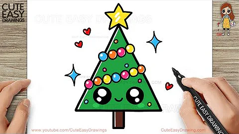 How to Draw a Cute Christmas Tree Easy Drawing and Coloring for Kids and Toddlers